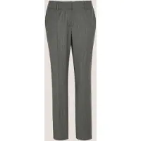 MADELEINE Bügelfaltenhose "Schurwollhose Bügelfaltenhose mit Formbund", Damen, Gr. 18, N + K Gr, grau (grau, melange), Obermaterial: 100% Schurwolle WV., Modern, Hosen Bügelfaltenhose, Schurwollhose