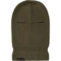 Alpha industries Sturmhaube "Label Balaclava", Gr. onesize, grün (schwarz olive), Shell: 47% Viscose. 30% Nylon. 23% Polyester, Mützen Sturmhaube