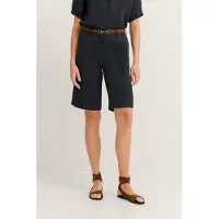 Bugatti Shorts , Damen, Gr. 34, Normalgrößen, schwarz (290, schwarz), 100% Leinen, unifarben, normal, Hosen Shorts, aus Leinen