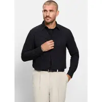 Olymp Langarmhemd "Casual", Herren, Gr. L, N-Gr, schwarz, Web, Obermaterial: 100% Baumwolle, regular fit, 1-Knopf-Manschette, Hemden Langarmhemd, regular fit, Kentkragen
