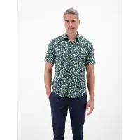 Lerros Kurzarmhemd , Herren, Gr. XL, N-Gr, bunt (soft teal), Web, Obermaterial: 100% Baumwolle, gemustert, normal hüftbedeckend, Rundhals, Hemden Kurzarmhemd, mit Allover-Minimal-Print