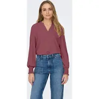 ONLY "ONLMETTE V-NECK LS SMOCK TOP NOOS WVN" Kunstfaser, regular fit