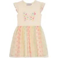 DANAMADE Sommerkleid "Dresses DBLAIR", Mädchen, Gr. 104, bunt (ivory), Oberteil: 95% Baumwolle, 5% Elasthan. Rock: 100% Polyester. Futter: 100% Baumwolle, Kleider Sommerkleid