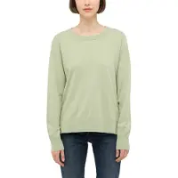 Mustang Sweater "Damen Style Marianna", Damen, Gr. L, grün (hellgrün), 50% Viskose, 28% Polyester, 22% Polyamid, relaxed fit normal, Rundhals, Sweatshirts Sweater