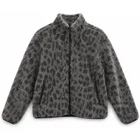 Mazine Printed Sherpa Damen Fleecejacke grau Größe S Lifestyle Elastisch