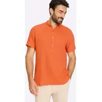 Catamaran Kurzarmhemd , Herren, Gr. 39/40, Normalgrößen, orange (papaya), 100% Baumwolle, unifarben, körpernah, Hemden Kurzarmhemd