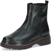 Caprice Chelseaboots , Damen, Gr. 38, schwarz, Leder, Schuhe Chelseaboots, Blockabsatz, Stiefelette mit Zierreißverschluss an der Außenseite