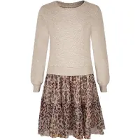 Happy girls Sommerkleid "dress", Mädchen, Gr. 104, EURO-Größen, beige (grau melange), Stoff, 100% Baumwolle, normal, Kleider Sommerkleid