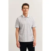 Bugatti Poloshirt "Modern Fit", Herren, Gr. XL, weiß (10, weiß), 52% Baumwolle, 44% Polyester, 4% Elasthan, Rautenmuster, normal, ohne Ausschnitt, Rippbündchen, Shirts Poloshirt, mit Rauten-Muster