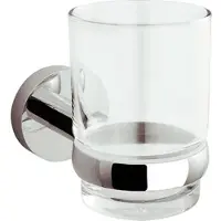 Evenes Glashalter Eight mit Wandhalter, Glas klar, Messing verchromt - 93 920 18