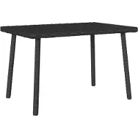 Syfax Garten-Couchtisch Rechteckig Schwarz 60x40x37 cm Poly Rattan