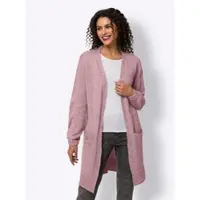 HEINE Strickjacke , Damen, Gr. 44, rosa (hortensie), 60% Polyester, 30% Polyamid, 10% Wolle, unifarben, Strickjacken Strickjacke