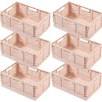 Merkloos Faltbare Kunststoff Aufbewahrungsboxen, Set von 6 (Rosa)