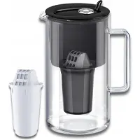 AQUAPHOR Nord 2,5-Liter-Glasfilterkrug mit A5-Einsatz (350 l), schwarz