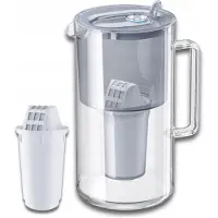 AQUAPHOR Nord 2,5-Liter-Glasfilterkrug mit A5-Einsatz (350 l), grau