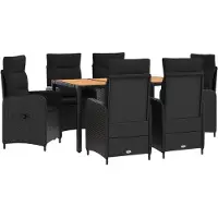 Syfax Outdoortisch-Set 7 stk. Schwarz