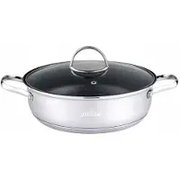 Zilner Niedriger Edelstahltopf Silber 4,5L 26cm