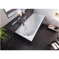Riho Future Baignoires rectangulaires, version gauche, avec système flow, 1 place, blanc brillant