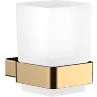 Emco loft Glashalter, Wandmodell, satiniertes Kristallglas, 052000700, Farbe: Gold Poliert