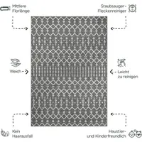 Sanat "Boho 8203, auch als Läufer und in Rund" rechteckig 10 mm Höhe Kurzflor, robust, Boho, Scandic, für Fussbodenheizung geeignet