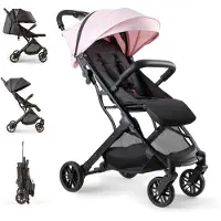 Interbaby Reisebuggy klein bis 22 kg Handgepäck, Liegefunktion (Pink)