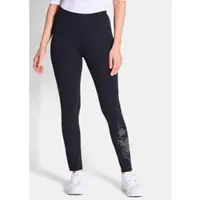 Goldner 2-in-1-Hose "Bequeme Baumwoll-Leggings, 2-Stück", Damen, Gr. 40, N-Gr, blau (marine), Obermaterial: 95% Baumwolle CO. 5% Elasthan EL., Hosen 2-in-1-Hose, Glitzermotiv