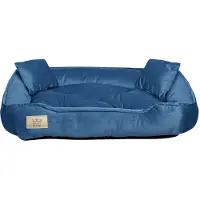 AIO Factory Hundebett, Laufstall, 75 x 65 cm, Samt, blau