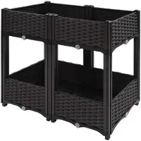 StarTech.com Hochbeet für außen - Freistehendes Pflanzbeet - 4 Boxen 2 Ebenen - 80x40x67 cm - PP-Kunststoff - Entwässerungslöcher mit Stopfen - Für Gemüse und Kräuter