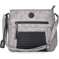 Rieker Damen Schultertasche/ Umhängetasche Grau KunstlederS