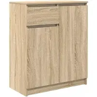 vidaXL Sideboard mit Schublade Sonoma-Eiche 71x35x84 cm Holzwerkstoff