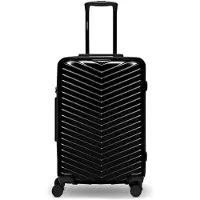 Markenlos Ultraleicht Hartschalen Check-in Koffer | Mittelgroßer Trolley Shiny Oberfläche 43 x 28 x 66 cm | mit Dehnfalte 3 cm erweiterbar nur 3,4 kg | 4 Doppelrollen & TSA-Schloss (Essentials 18)