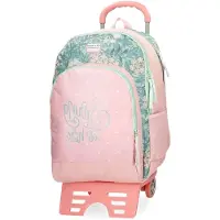 Markenlos Kabinenkoffer für Kinder, aus leichtem und robustem ABS-Material, Rosa, Rucksack 44 + Trolley