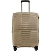 Markenlos NOVIUM Hartschalenkoffer – Trolley mit 4 Rollen, TSA-Zahlenschloss, erweiterbar, aus Polypropylen, Innenfutter aus recyceltem PET, ohne Fronttasche,Größe S, Sand