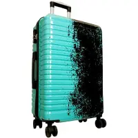 Markenlos Mittelgroßer Reisekoffer und 3-teiliges Kofferset Hartschale Sierra Trolley (schwarz-türkis)