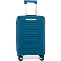 Markenlos Handgepäck Trolley Hartschalenreisetasche mit TSA-Schloss und 4 Spinner-Rädern (Blau, S(56cm 41L))