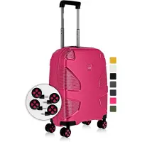 Markenlos Hartschalenkoffer IP1 mit 4 Rädern aus recyceltem Material mit austauschbaren Klickrollen, Florapink, 55 cm (Größe S), Casual