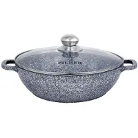 Zilner Wok-Topf ZL-7070 Marmorbeschichtung Antihaft 32cm
