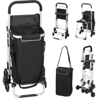 Northio Einkaufswagen, 40L, 3-Rad, Aluminiumrahmen, Sitz
