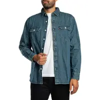 Levi's Langarmhemd "JACKSON WORKER", Herren, Gr. XXL, N-Gr, blau (chopper schwarz wash), Cord, Obermaterial: 100% Baumwolle, Hemden Langarmhemd
