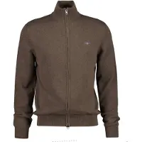 Gant Sweatshirt "Strickjacke CASUAL COTTON ZIP CARDIGAN", Herren, Gr. L, braun, Obermaterial: 100% Baumwolle CO., Sweatshirts Sweatshirt