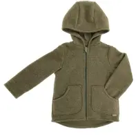 Maximo - Kid's Jersey Fleece Jacke m. Kapuze - Freizeitjacke Gr 110/116 oliv