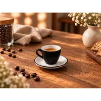 Bonna Lavis Black - Espressotassen und Untertasse - 80 cc - Porcelain - 6er set