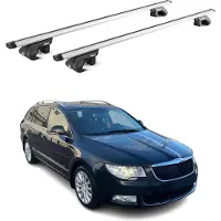 Aurilis Dachträger Grundtäger für Skoda Superb Kombi 2008-2023 90kg Alu Silber 2 tlg ABE