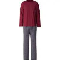Calida Pyjama "Relax Imprint", Herren, Gr. M (50), rot (mars rot), Obermaterial: 100% Baumwolle, gemustert, unifarben, bequem lang, Rundhals, Homewear-Sets Pyjama, mit aufgesetzter Brusttasche
