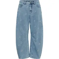 Culture Regular-fit-Jeans "Damen Jeans CUaltar", Damen, Gr. 40, N-Gr, blau (light blau wash, weiß flowers), Obermaterial: 95% Baumwolle CO. 5% Polyester PES., Jeans Regular-fit-Jeans