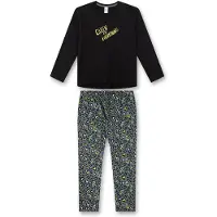 Sanetta Schlafanzug "Pyjama Pyjama Teenager lang Queen of Everything Leo-Print 1er Pack", Jungen, Gr. 152, bunt (schwarz, grün), Obermaterial: 100% Baumwolle CO., Homewear-Sets Schlafanzug, Topseller