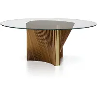 AEA Runder Esstisch Designer Glasplatte Holzgestell Esszimmer Möbel