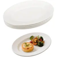 Merkloos Set von 4 ovalen Porzellantellern 10 x 16,8 cm