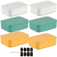 Merkloos Set aus 6 Aufbewahrungsboxen mit Deckel - Stapelbar und Multifunktional