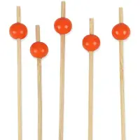 Merkloos Dekorative Bambus-Spieße mit Ball, 100 Stück, 12 cm